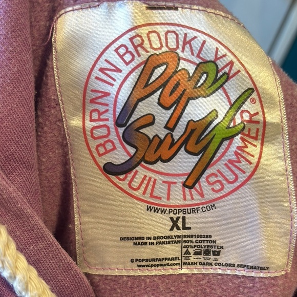 Purple Cropped Hoodie with Palm Beach Print - Picture 5 of 5